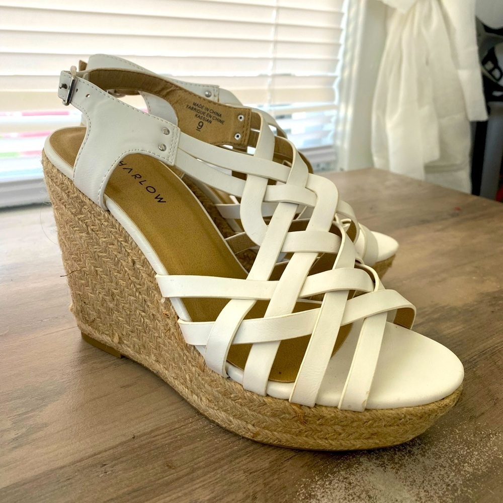 NWT Strappy Espadrille Wedge Sandals